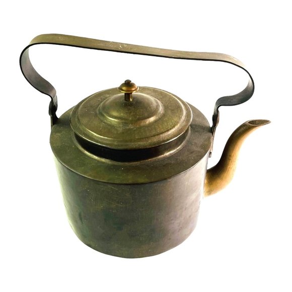 Vintage Old Copper Kettle Coffee / Teapot Heavy 7.25" x 9" Handmade